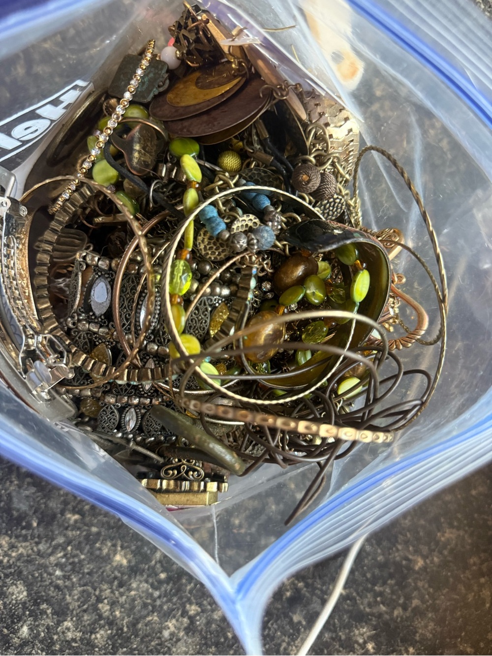 4lb brass/bronze tone mystery jewelry bag